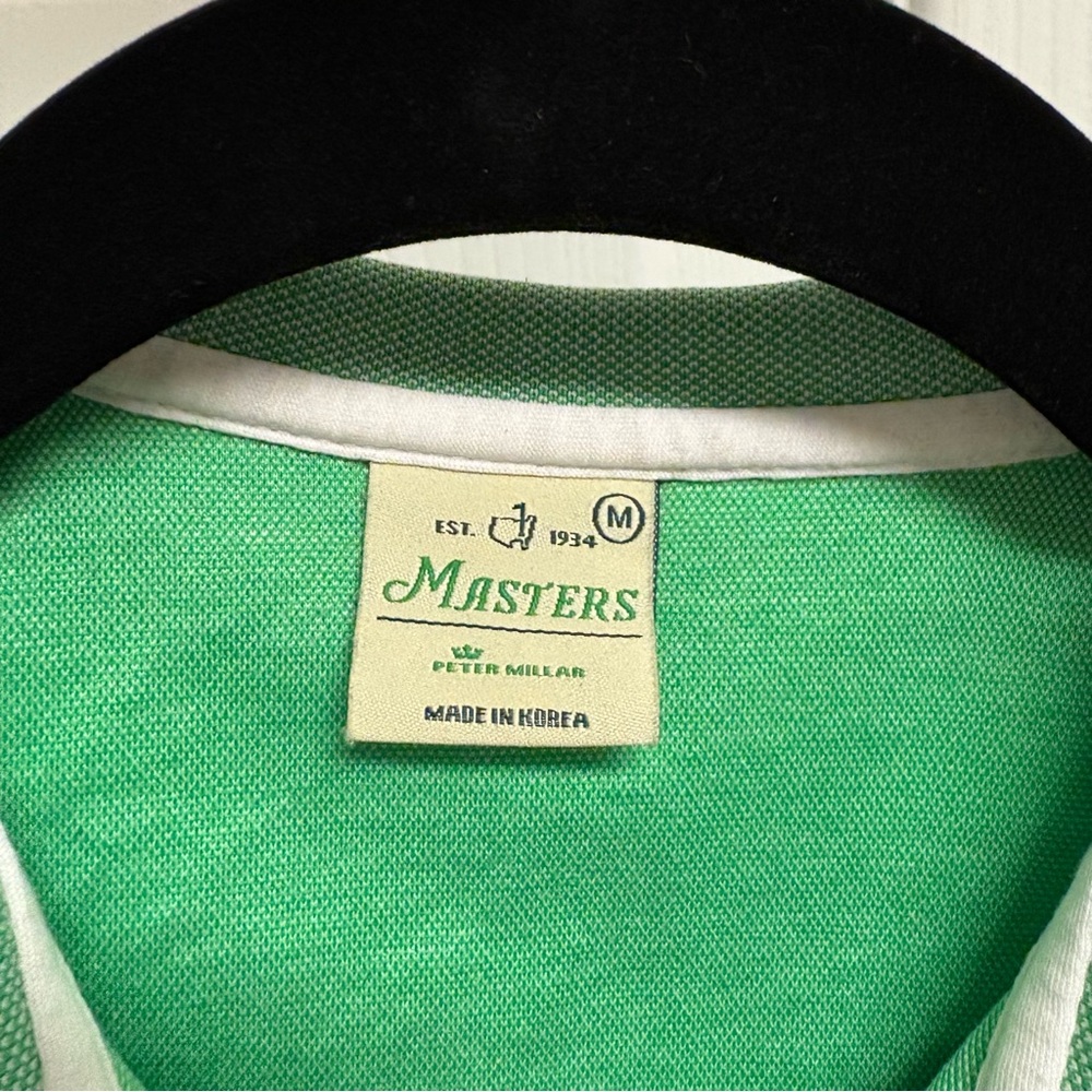 Peter Millar Green MASTERS Polo with White Trim Classic! Ladies Size Medium - Picture 3 of 9